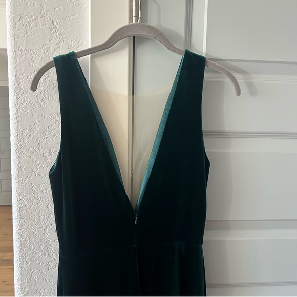 New Anthropologie Jenny Yoo Logan Deep V Velvet Column Gown - Picture 7 of 9